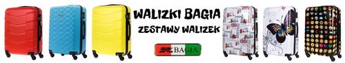 Komplet Wytrzymałych Walizek Podróżnych BAGIA Z Polipropylenu + GRATIS na Arena.pl