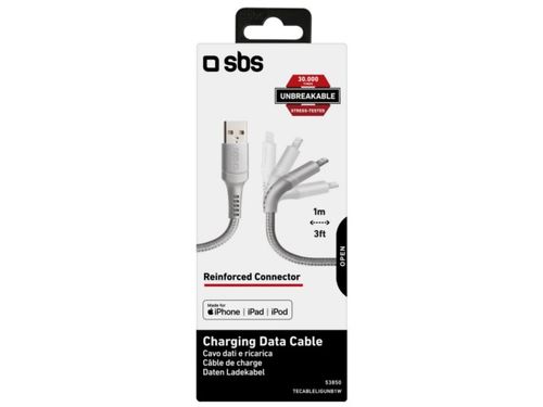 KABEL LIGHTNING(M)->USB-A(M) 1M BIAŁY PROFILOWANY SBS na Arena.pl