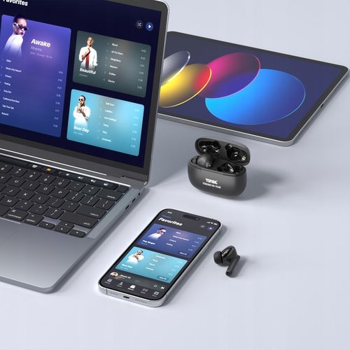 CZARNE SŁUCHAWKI Bezprzewodowe Dokanałowe TONSIL T50 BT Bluetooth IPX5 V5.3 na Arena.pl