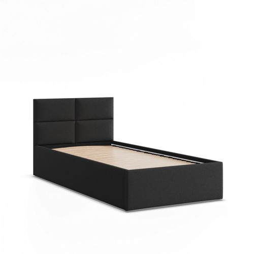 Łóżko Ramowe BORGO JEDNOOSOBOWE Tapicerowane Pojedyncze CZARNE na Arena.pl