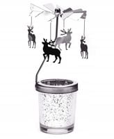 WIRUJĄCY OBROTOWY ŚWIECZNIK RENIFERY KARUZELA NA MIKOŁAJKI ŚWIĘTA