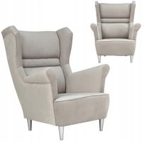 Fotel uszak Zoja skandynawski Family Mebl szary siwy beżowy nowoczesny