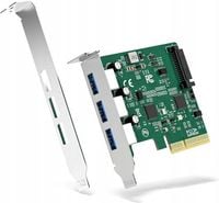 Karta rozszerzeń PCIe, 3 porty USB-A, szybki port USB 3.2 Gen 2 (10 Gb/s)