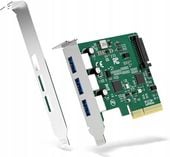Karta rozszerzeń PCIe, 3 porty USB-A, szybki port USB 3.2 Gen 2 (10 Gb/s)