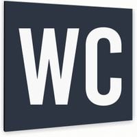Tabliczka NAPIS WC Tablica ATRACYTOWA nierdzewna DIBOND PIKTOGRAM