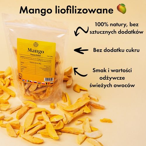 Mango suszone liofilizowane plastry bez dodatku cukru 100% naturalne 200 g na Arena.pl