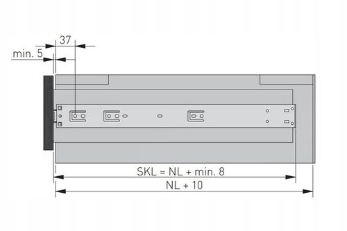 Prowadnica kulkowa GTV push open do szuflad 400 mm pełny wysuw udźwig na Arena.pl