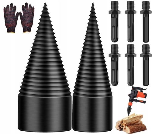 Świder do Drewna Opałowego Wiertło Stożek Łuparka 32 mm 42 mm + Rękawiczki na Arena.pl