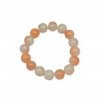 Bransoletka ze szklanych koralików pomarańczowy, kremowy MF32483