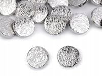 Metalowe guziki nawlekane kształt okrągły fi 17,6 mm SREBRNE 5 szt.