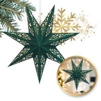 duża gwiazda papierowa świąteczna ażurowa welurowa zielona