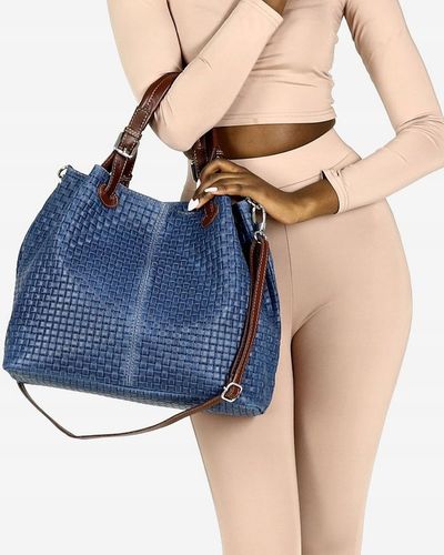 Torebka damska kuferek do ręki skórzany koszyk na Arena.pl