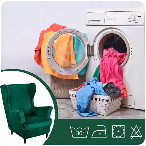 POKROWIEC NA FOTEL USZAK BUTELKOWA ZIELEŃ WELUR ELASTYCZNY GRUBY PREMIUM na Arena.pl