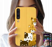 ETUI DO SAMSUNG GALAXY A70 - LOVE CAT, WZORY Z KOTAMI, CASE + SZKŁO