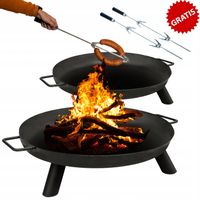 PALENISKO OGRODOWE 70 CM DO OGNISKA GRILLA KOCIOŁKA STALOWE CZARNE +GRATIS