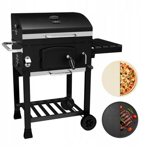 GRILL WĘGLOWY OGRODOWY Koler Ember ch1 RUSZT Z POKRYWĄ POPIELNIK +TERMOMETR na Arena.pl