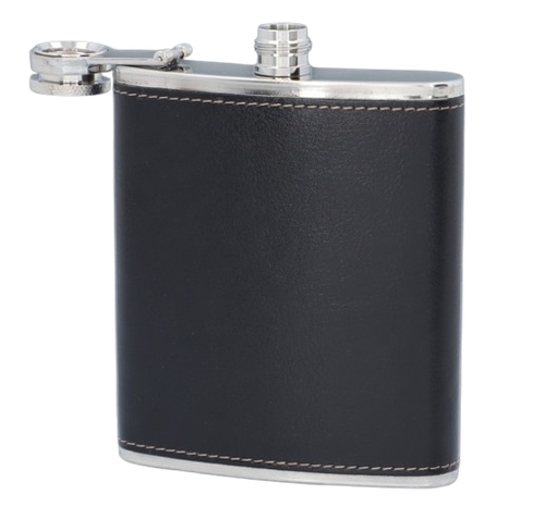 Piersiówka ze Stali Nierdzewnej Czarna Eko-Skóra 8 OZ ok. 240 ml Gentelo na Arena.pl