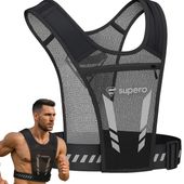 Kamizelka do biegania na rower szelki odblaskowe z kieszeniami lekki