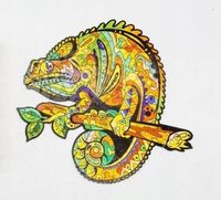 Puzzle drewniane eko 69 Kameleon A4 Praca zbiorowa