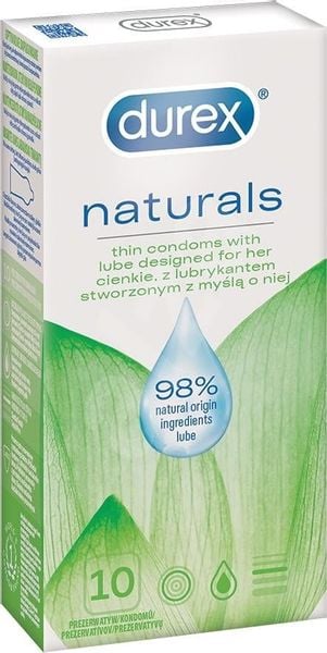 30X DUREX Naturals Prezerwatywy Cienkie Z Naturalnym Lubrykantem zdjęcie 3