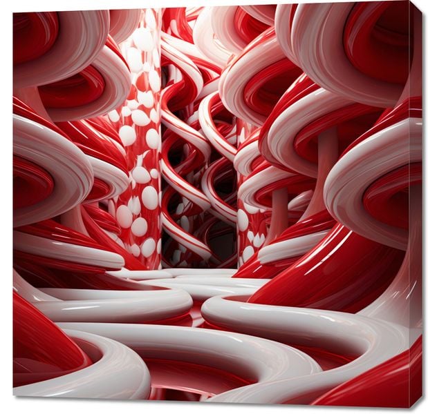 Obraz 90x90cm Czerwone Wiry zdjęcie 1