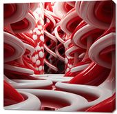 Obraz 90x90cm Czerwone Wiry