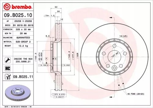 TARCZA HAM PRZOD 328X30 V BREMBO na Arena.pl