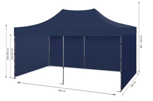 Namiot handlowy Basic 450 x 300 cm granatowy na Arena.pl