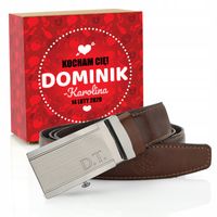 Skórzany męski PASEK BETLEWSKI + GRAWER WALENTYNKI