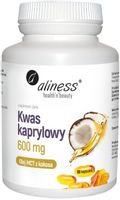 Aliness Kwas kaprylowy 600 mg 90 kaps. Energia Olej MCT Dieta KETO