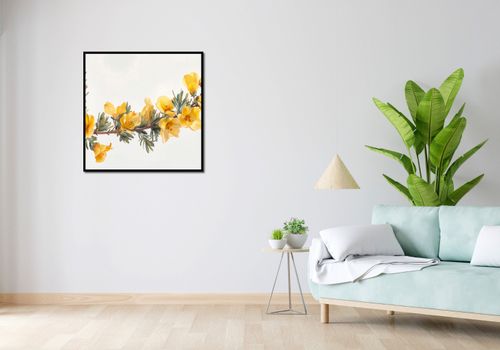 Plakat 80x80cm Żółte Kwiaty na Arena.pl