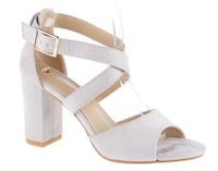 Sandały zamszowe na obcasie słupku 8,5 cm. szare Rozmiar obuwia - 36, Długość wkładki [cm]: - 23,50 cm.