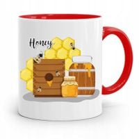 Kubek Czerwony Pszczelarza Honey Prezent Z Nadrukiem Ze Zdjęciem