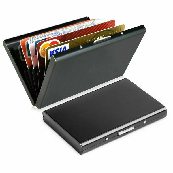 ETUI NA KARTY Metalowe PORTFEL NA KARTY CARD HOLDER Czarny zdjęcie 1
