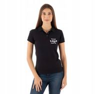 Koszulka POLO damska z WŁASNYM nadrukiem MAŁE LOGO NAPIS roz.L
