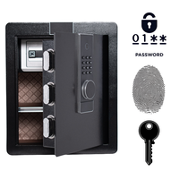 Pancerny Domowy Sejf Biometryczny Na Odcisk Palca 45x38x32 cm Czarny