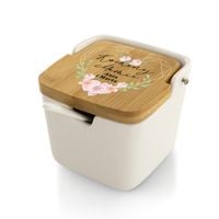 CUKIERNICA PORCELANOWA Z ŁYŻECZKĄ  + GRAWER PREZENT DLA MAMY DZIEŃ MAMY