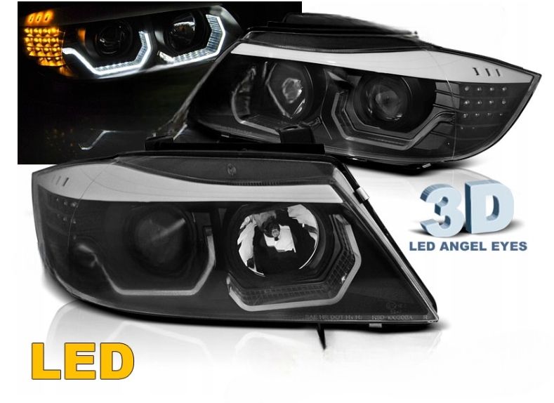 LAMPY Reflektory DO BMW E90/E91 OD 2005 DO 2008 Ringi 3D DIODOWE KIERUNKI zdjęcie 2