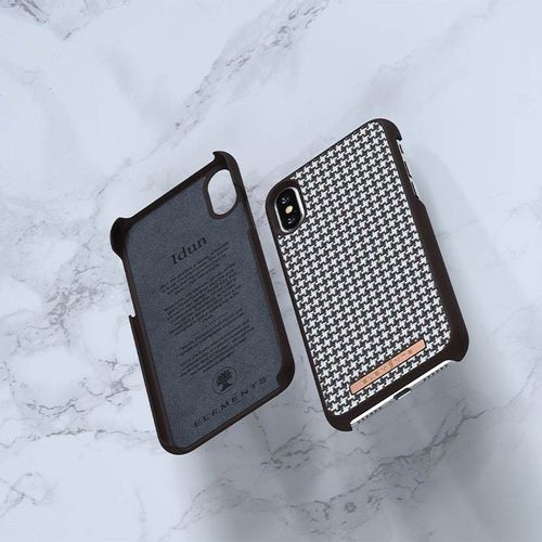 Nordic Elements Saeson Idun - Materiałowe etui iPhone Xs / X (Dark Brown Pattern 2) na Arena.pl