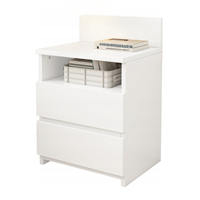 SZAFKA NOCNA STOLIK 40 CM SYPIALNIA KOMODA 2 SZUFLADY BIAŁA LOFT NOWOCZESNA