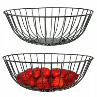 KOSZYK METALOWY CZARNY LOFT NA OWOCE WARZYWA MISA ORGANIZER DEKORACJA