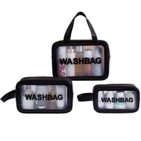 Czarna pojemna kosmetyczka podróżna wodoodporna organizer washbag zestaw