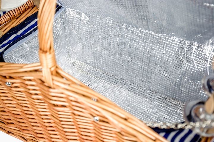 Koszyk piknikowy wiklina termotorba zestaw XXL talerze sztućce dla 4 osób zdjęcie 3