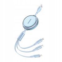 2 x Kabel 3w1 Foneng X113 1.1m Szybkie Ładowanie DO Telefonu Niebieski