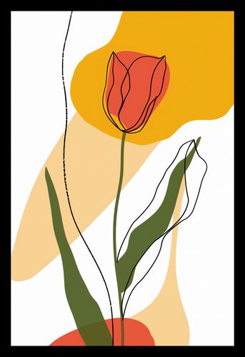 Plakat 20x30cm Przerysowany Tulipan na Arena.pl
