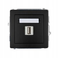 Karlik DECO Mechanizm ładowarki USB pojedynczej czarny 12DCUSB-3