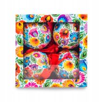 Bombki choinkowe w pudełku Folkstar wzór łowicki, nietłukące się, 4szt.