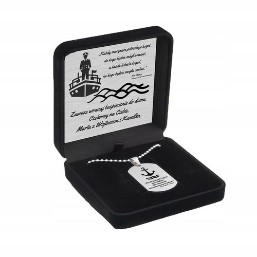 Grawerowany nieśmiertelnik stal 316L prezent + pudełko z dedykacją na Arena.pl