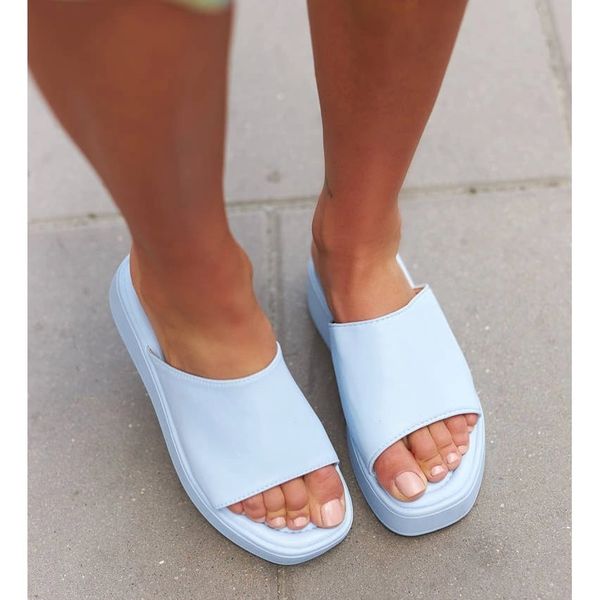 Niebieskie klapki na platformie r.40 zdjęcie 3