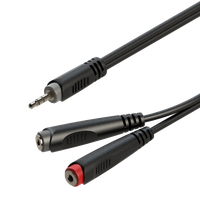Roxtone Kabel audio 0,2m RAYC310L02 Jack 3.5mm stereo 2 x Gniazdo Jack 6.3